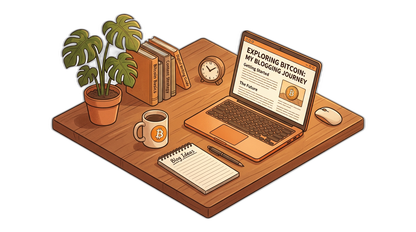 Biurko blogera z laptopem